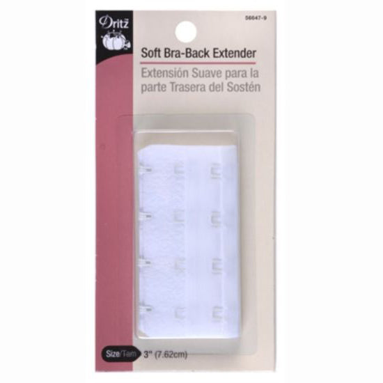 Dritz White Soft Bra Back Extender 4 Hook S-56647