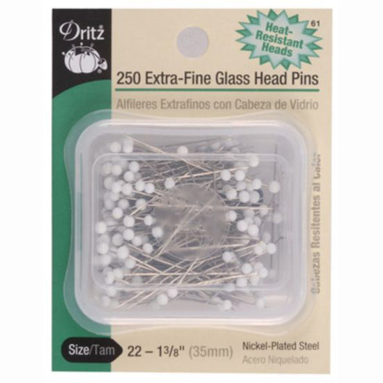 Dritz Quilting Crystal Glass Head Pins 100/PKG