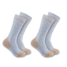 Men's Mid-weight Cotton Blend Steel Toe Boot Sock 2-pack gray