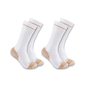 Men's Mid-weight Cotton Blend Steel Toe Boot Sock 2-pack white