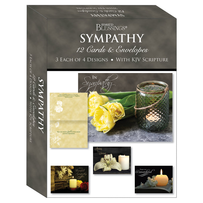 Candlelight Floral Sympathy Boxed Cards SBEG22354