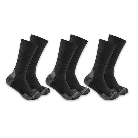 Men's Mid-Weight Cotton Blend Crew Sock black