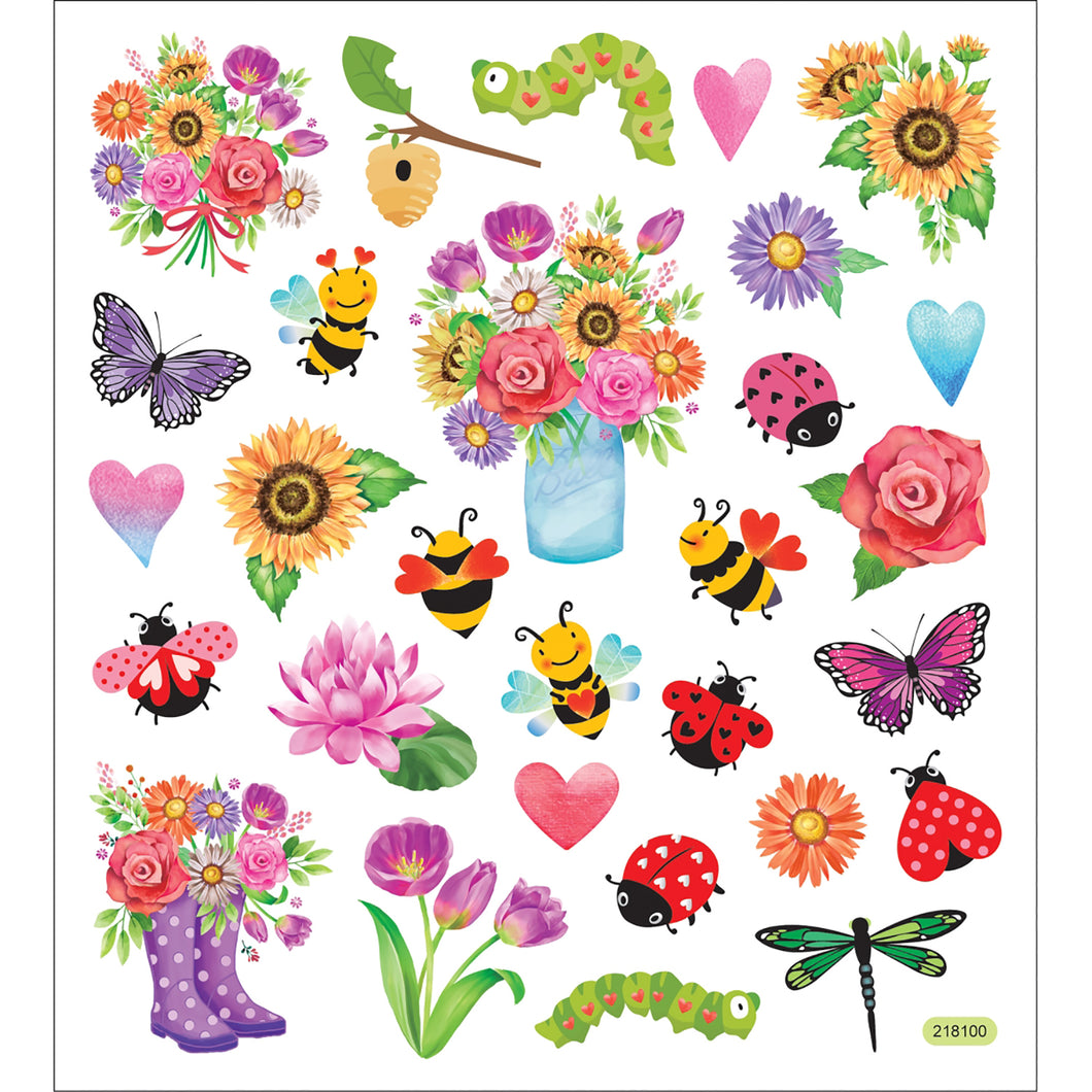 Stickers Spring Flowers And Bugs SK129MC-4559