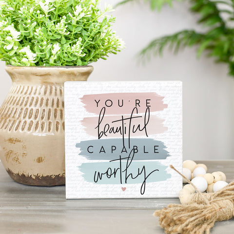 Sign Sitting on Tabletop