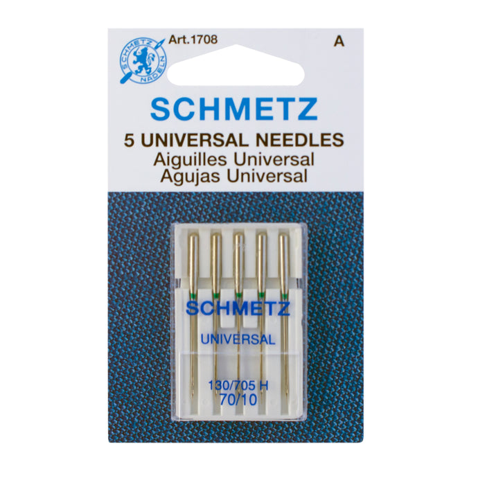 Schmetz 5 universal needles in pack.