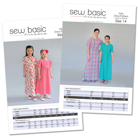 Sew Basic dress patterns, front of package.
