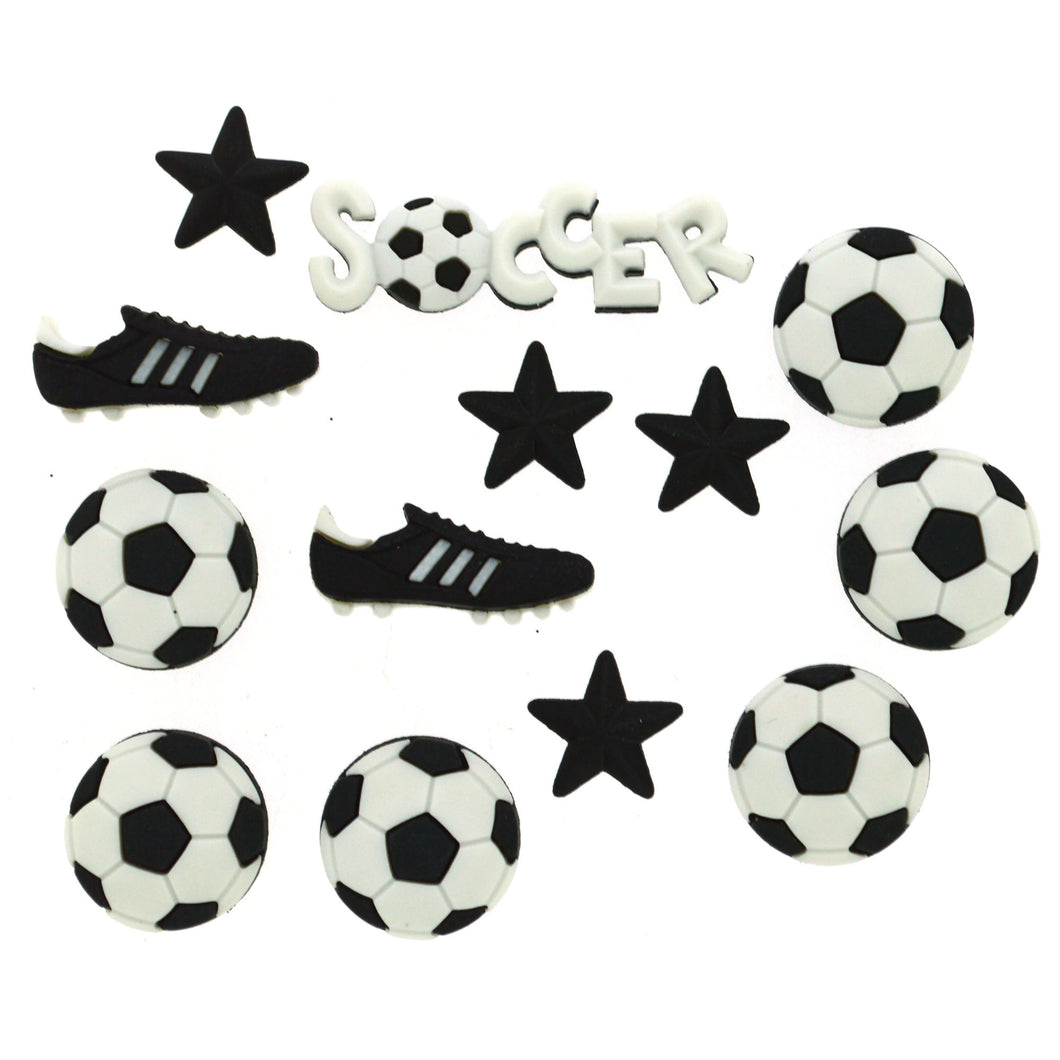 Assorted soccer theme buttons
