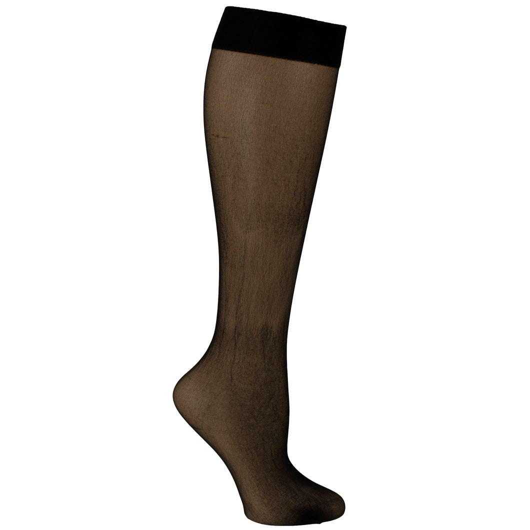 10 Pair No Nonsense Comfort Top Knee Highs Tan Sheer Toe One Size for sale  online