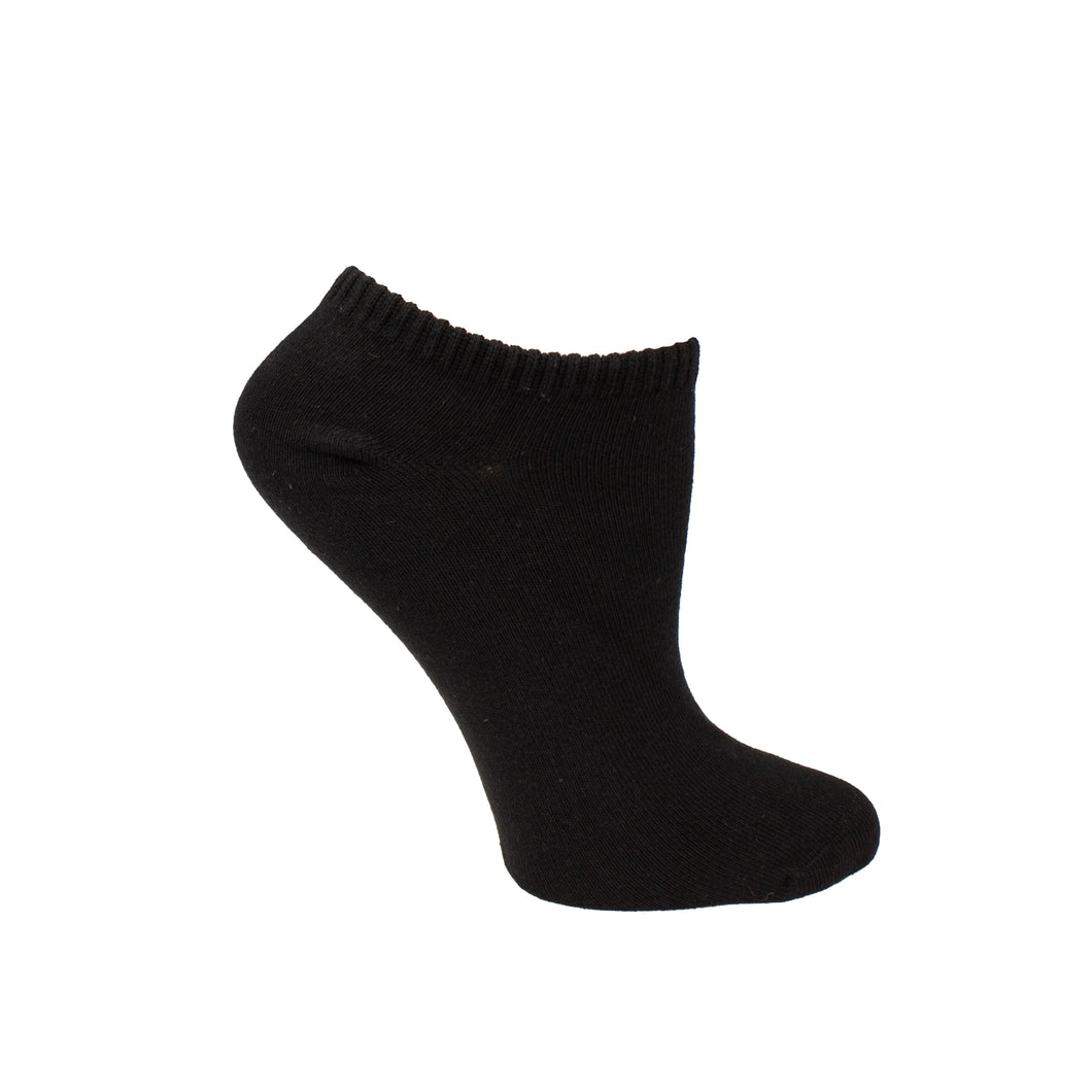 Weaver's Apparel Women's Black Seamless Cotton No Show Sock 6 Pack WA-4470