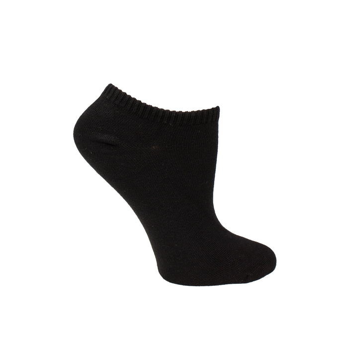 Weaver's Apparel Girl's Black Seamless Cotton No Show Sock 6 Pack WA-4470