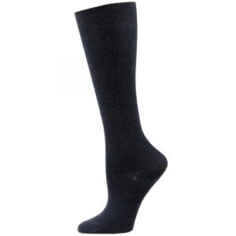 Women's Solid Black Compression Sock 01651