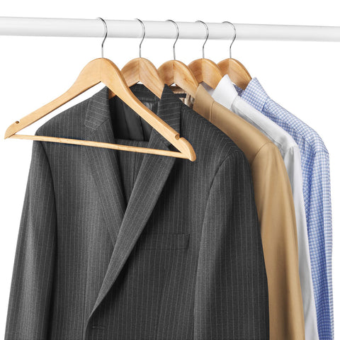 Wood Suit Clothes Hangers, Set of 5 6026-340 with suit jackets