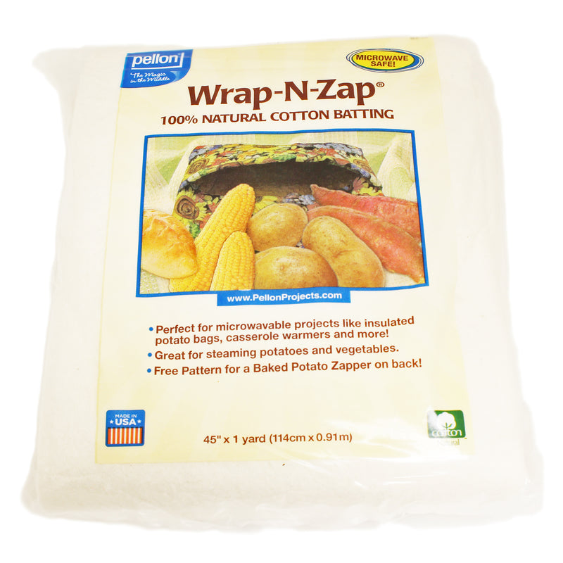 Wrap-N-Zap 100% Natural Cotton Batting 45”x1 Yard