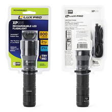 LuxPro Pro Series Bright 800 lumens rechargeable LED flashlight, package