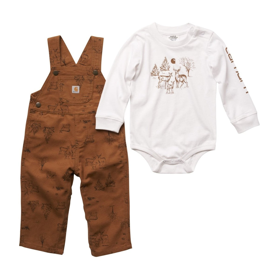 Baby Boy Deer Bodysuit and Canvas Overalls CG8770