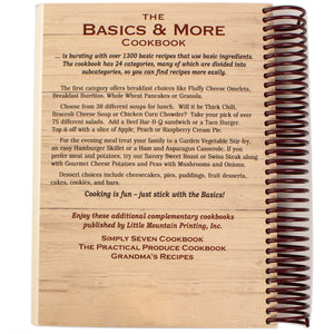 Back of the Basics and More cookbook