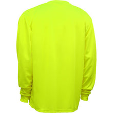 Back of safety lime shirt