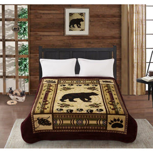 Bear blanket on bed
