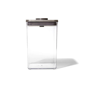Clear container with steel lid