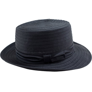 Black nylon braided hat
