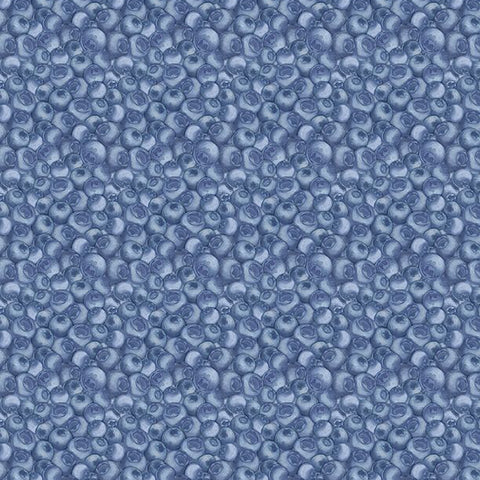 Fresh and Sweet Collection Packed Blueberries Cotton Fabric blue
