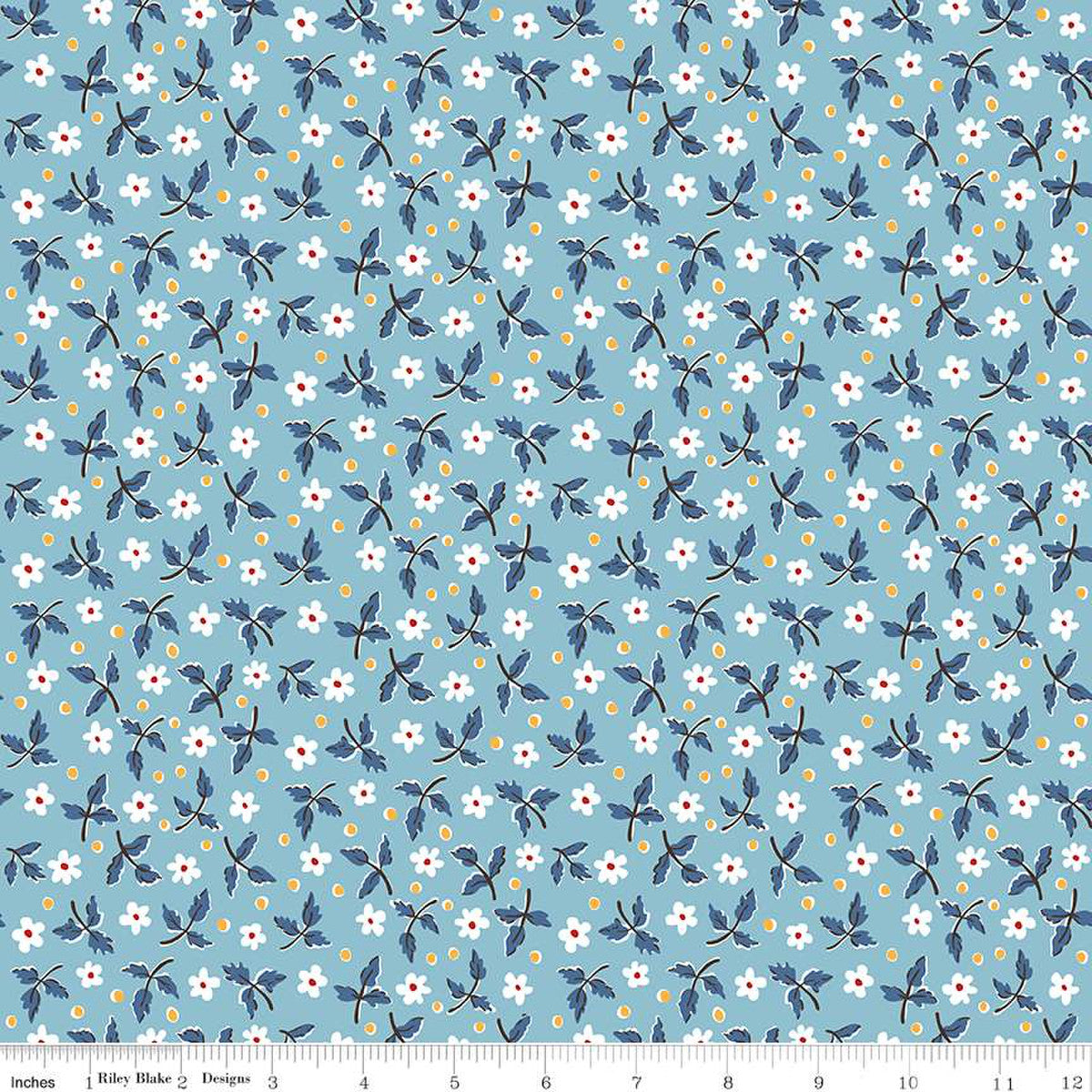 Blue and Gray Camouflage - Blue Cotton Fabric by Riley Blake