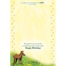 FT boxed greeting card birthday farmyard friends horses inside