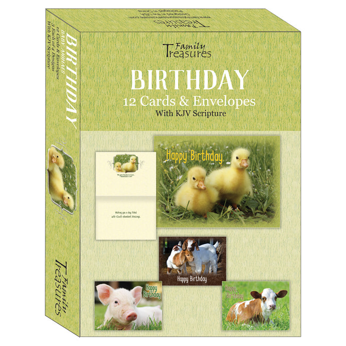 FT boxed greeting cards birthday farm babies