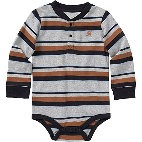 Boys' Long-Sleeve Stripe Henley Bodysuit CA6307