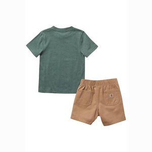 Boy's Short-Sleeve Dig T-Shirt & Khaki Shorts Set CG8797