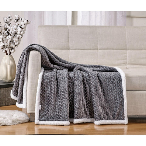 Braided Plush Throw Blanket 50 x 60 inches
