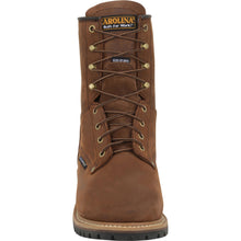 Lace-up work boot, front view, Carolina brand.