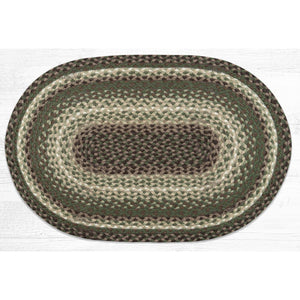Green and brown rug
