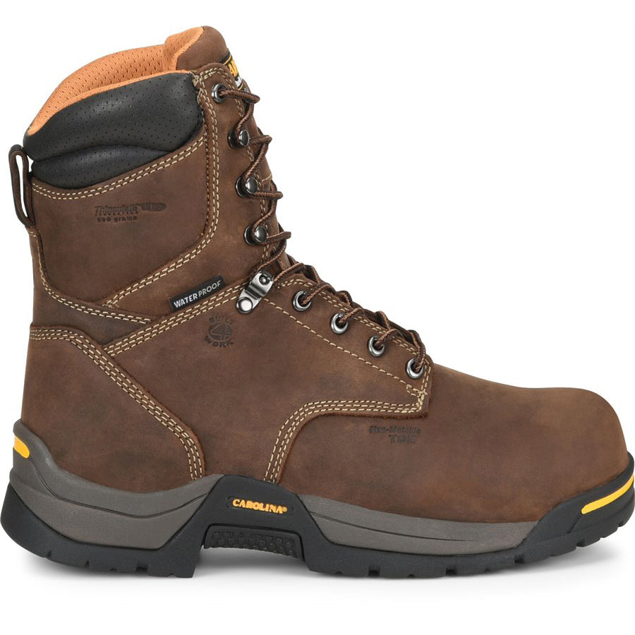 Carolina mens 8 inch Bruno Hi safety toe work boots profile