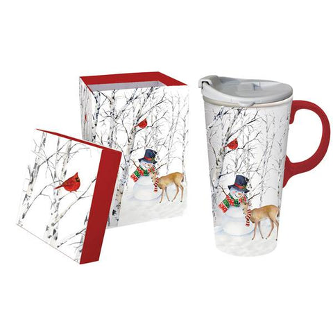 Ceramic Travel Cup Joyful Snowman 3CTC047732