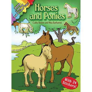 Dover Horses and Ponies Coloring Book with stickers