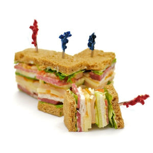 Small club sandwiches with picks