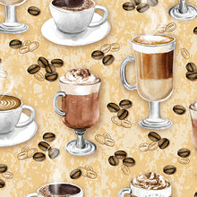 For the Love of Coffee Collection Its Coffee Time Cotton Fabric 14158 cream