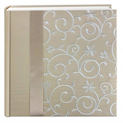 Embroidered Scroll Fabric Ribbon Photo Album DA-200SRW
