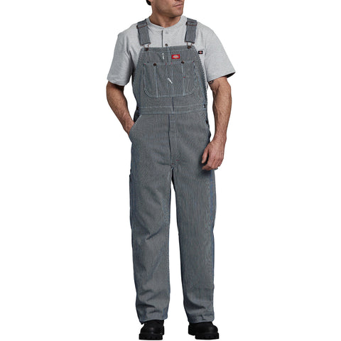 Men's striped bib overalls