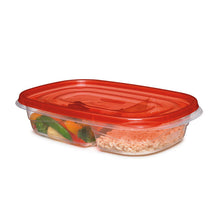Rubbermaid container with red lid