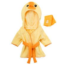 Duck bathrobe and wash cloth