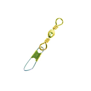 Eagle Claw Fishing Tackle Gold Barrel Swivel with Safety Snap 01041