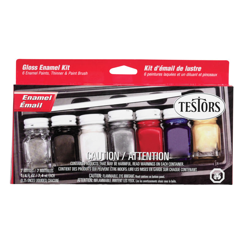 Testors 6-Color Trendy Colors Craft & Model Paint Set & Brushes