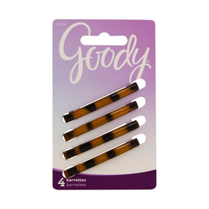 Pack of 4 Goody barrettes with a brown and black backing.