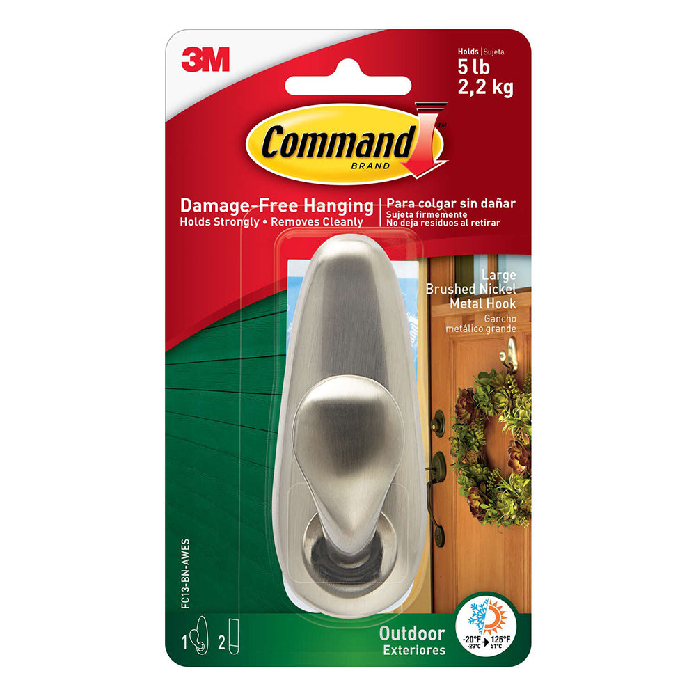 Command Large Utility Hooks, Damage Free Hanging Wall Hooks with Adhesive  Strips, No Tools Wall Hooks for Hanging Christmas Decorations, 7 White  Hooks