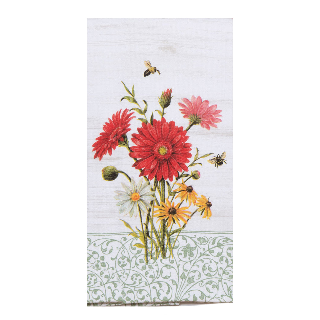 Floral Buzz tea towel
