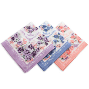 3 floral handkerchiefs