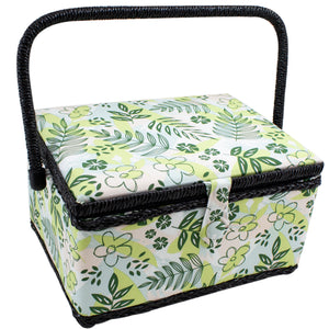 Floral print sewing basket
