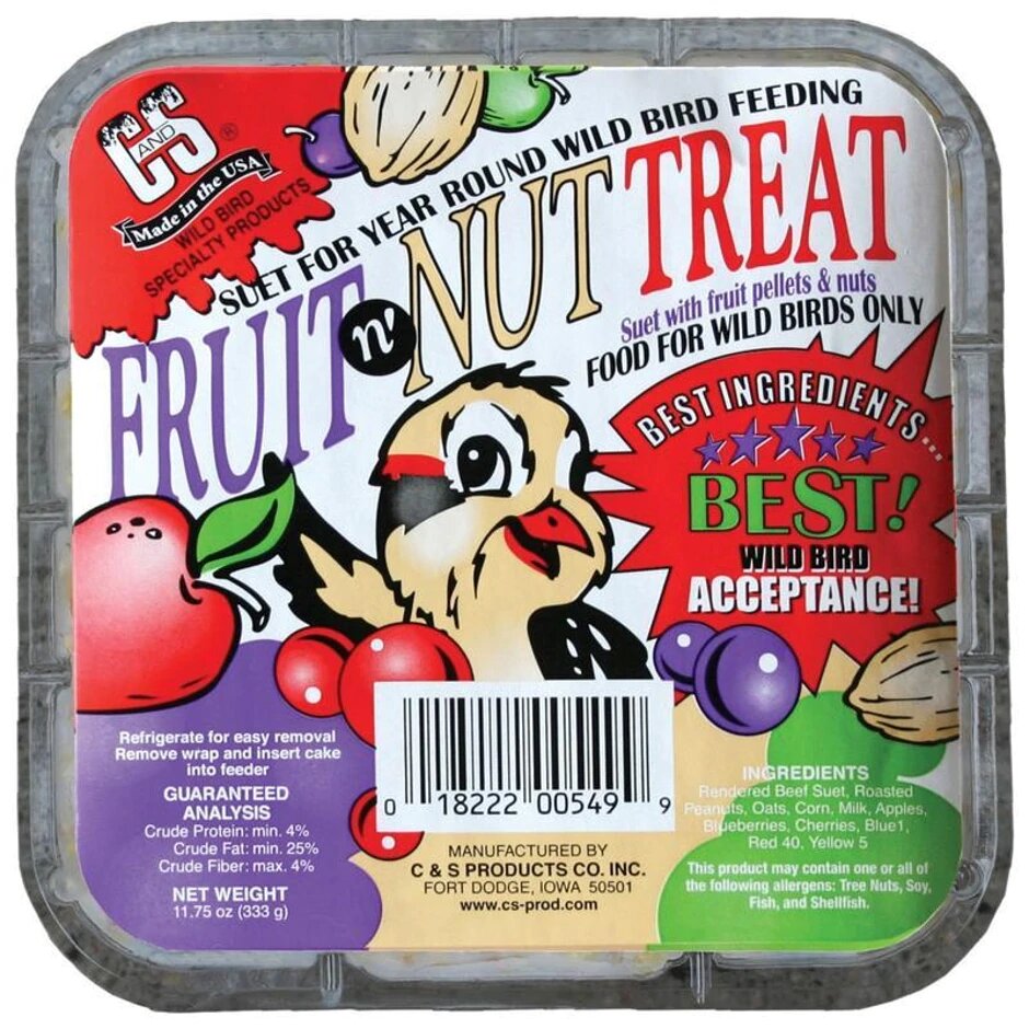 Fruit and Nut Treat suet cake